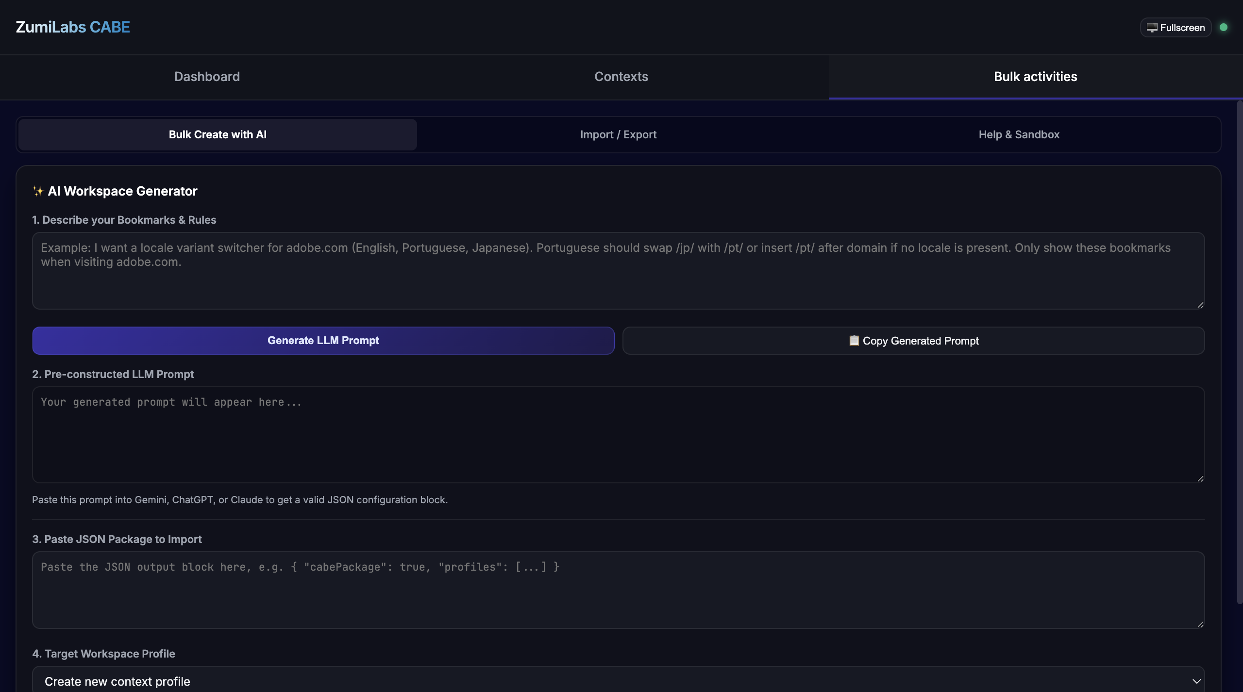 CABE Context-Aware Browser Environment Dashboard Workspace
