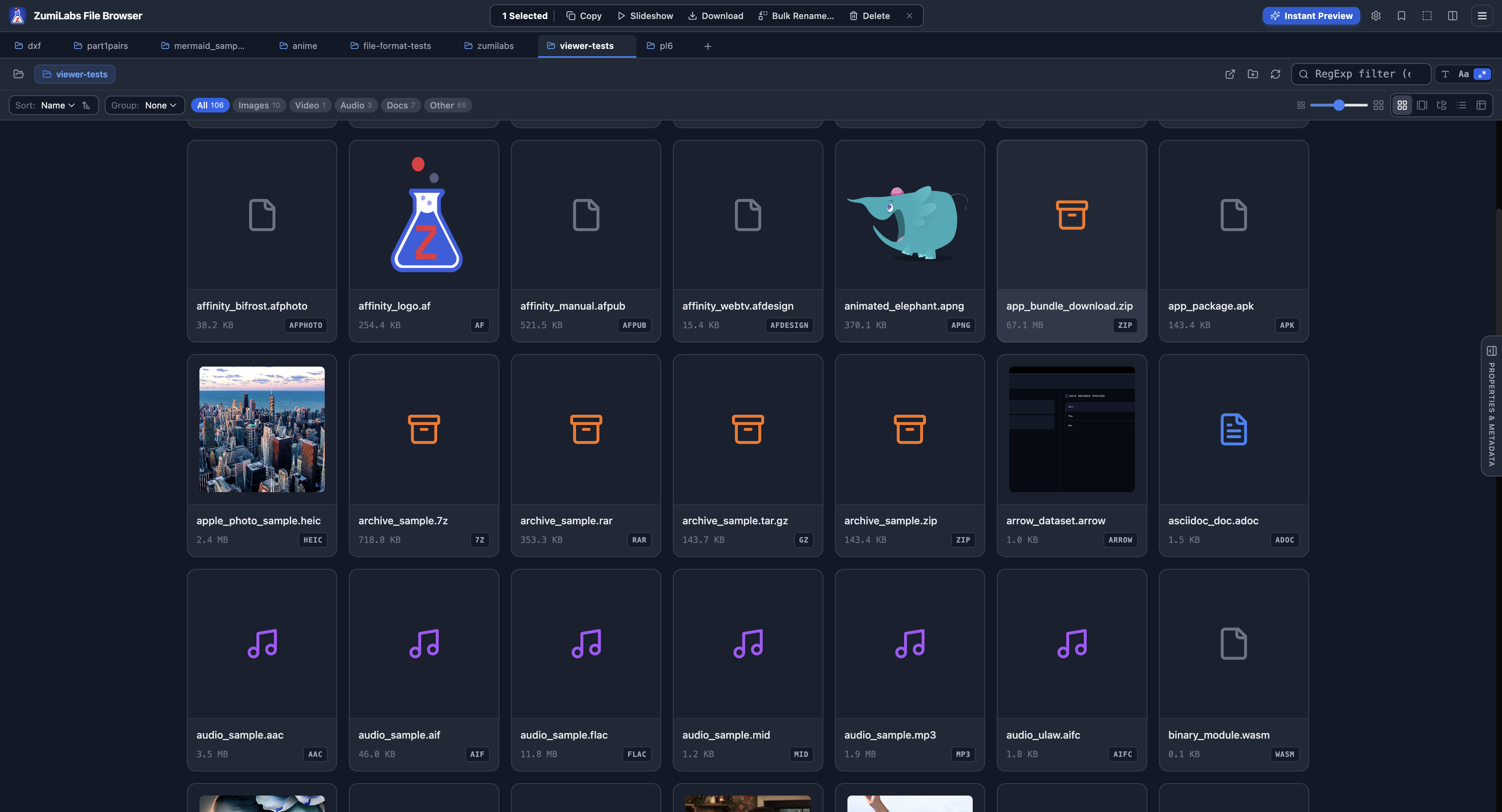 ZumiFiles local folder browser workspace