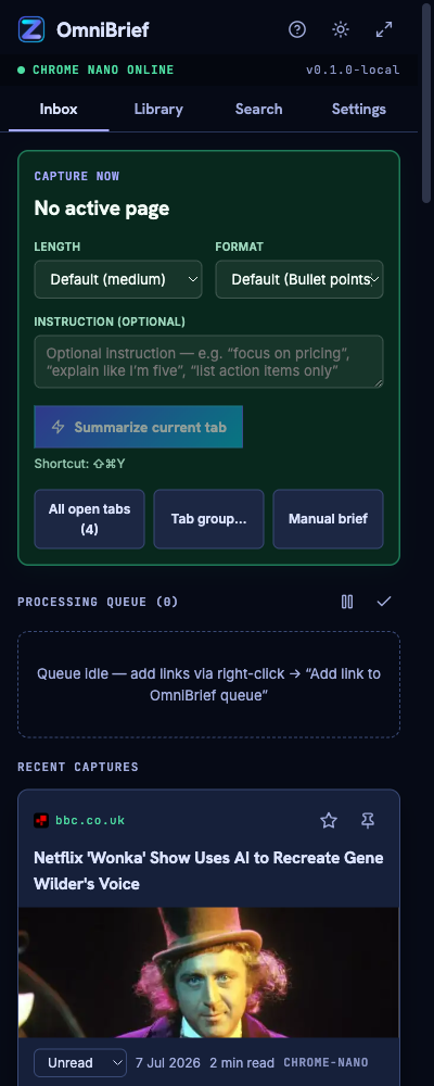 OmniBrief Inbox Queue