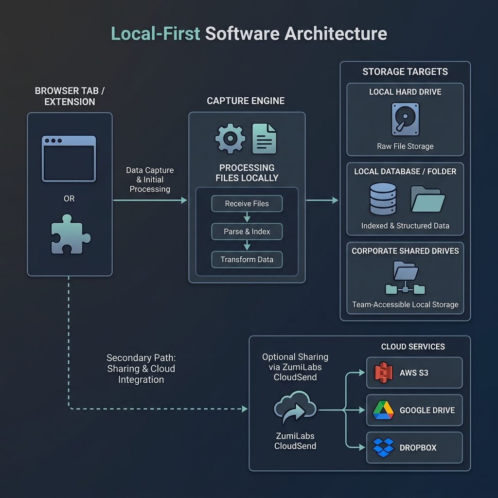 Local-first secure sandbox storage architecture